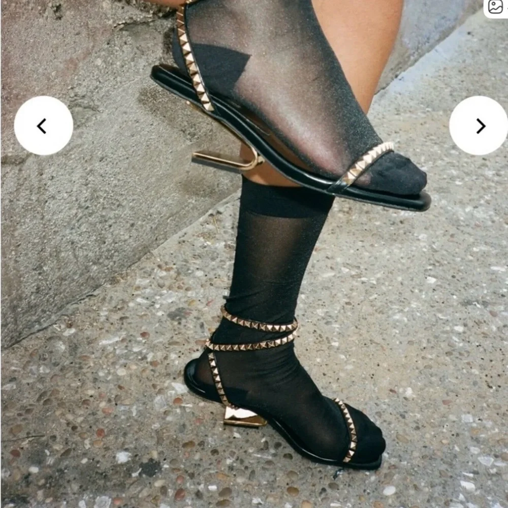 Black and Gold Studded Women's - Picture 4 of 6